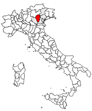 Provincie Vicenza na mapě