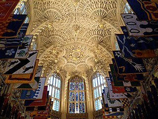 La volta molto elaborata della Cappella di Enrico VII nell'abbazia di Westminster (1509).