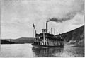 [Half-tone, maybe different source than others] W.P. and Y. Route Steamer WHITE HORSE leaving Dawson.