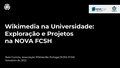 WMB - Wikimedia na Universidade - Exploração e Projetos na NOVA FCSH