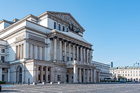 The Grand Theatre in Warsaw is among the largest theatres in Europe with a seating capacity of over 2000. Warszawa, ul. Senatorska 21, 25 20170516 001.jpg