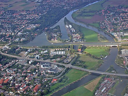 Mittelland Canal crossing the Weser