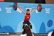 Deutsch: Gewichtheben bei den Olympischen Jugendspielen 2018; Tag 2, 10. Oktober 2018; Jungen 62 kg English: Weightlifting at the 2018 Summer Youth Olympics at 8 October 2018 – Boys' 62 kg