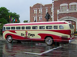 The Six Flags bus in front of Rockville High, June 2004 Where's Mr Six.jpg