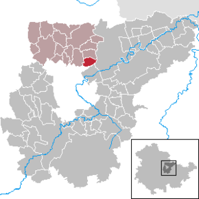 Poziția Wohlsborn pe harta districtului Weimarer Land