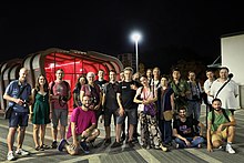 Foto di gruppo in notturna dei partecipanti al workshop fotografico di Terni del 23-24 luglio 2022