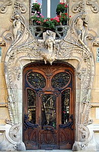 Intrare a Clădirii Lavirotte de Jules Lavirotte, 29, avenue Rapp, Paris (1901)
