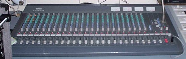 Yamaha 2403 audio mixing console in a 'live' mixing application