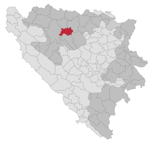 Locatie van de gemeente Čelinac in Bosnië en Herzegovina (klikbare kaart)