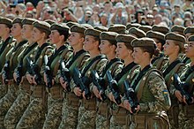 2018 military parade on the Independence Day of Ukraine Voennyi parad v chest' Dnia Nezavisimosti Ukrainy Military parade in honor of the Independence Day of Ukraine (44194240712).jpg