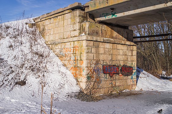 Railway bridge over Zhigalka river. Tambov Region, Russia.