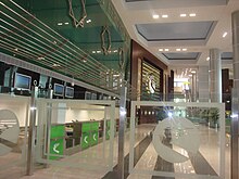 Check-in counters of Turkmenistan Airlines at Turkmenbashi Airport, Turkmenbashy Stoiki registratsii TA.jpg