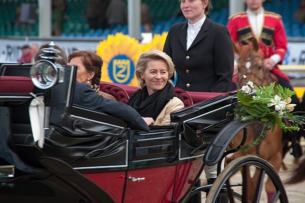 Ursula von der Leyen at a horse show in Hagen in Osnabrück, Germany, in 2013