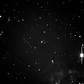 Астероид Фетида 11,1 m на фоне звёзд