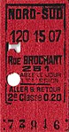 Billet aller-retour émis le 120e jour de l'année 1915, soit le vendredi 30 avril 1915 à 7 heures du matin.