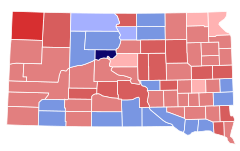 1932 United States Senate election in South Dakota results map by county.svg