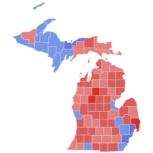 1958 United States Senate election in Michigan results map by county.svg