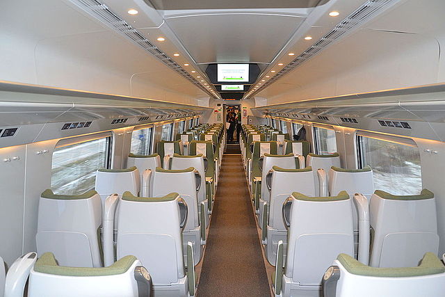 Second class interior of a PKP ED250 unit