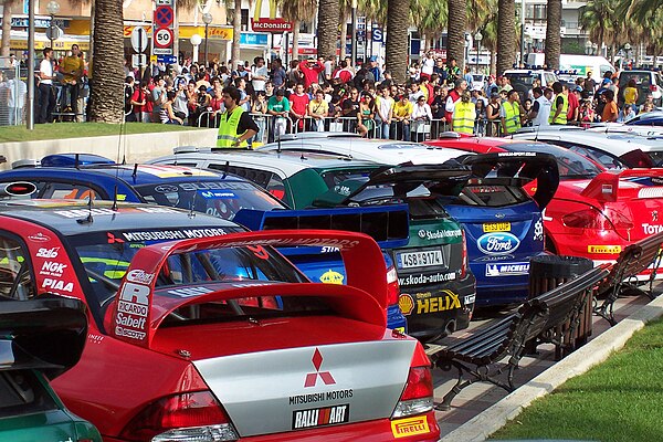WRC cars at the 2005 event.