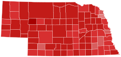 2006 Nebraska gubernatorial election results map by county.svg