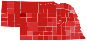 2006 Nebraska gubernatorial election results map by county.svg