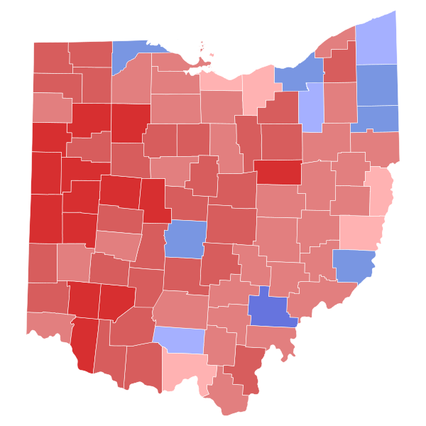 File:2010 Ohio Secretary of State election results map by county.svg