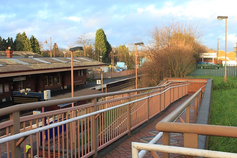 File:2013 at Hall Green station - approach to platform 1.jpg