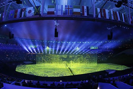 Opening ceremony (photo) of 2016 Summer Olympics in Estádio do Maracanã