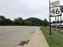 US 46 westbound in Dover 2018-07-30 09 51 51 View west along U.S. Route 46 (McFarlan Street) just west of New Jersey State Route 15 (Clinton Street) in Dover, Morris County, New Jersey.jpg