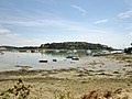 Les Sept îles (Morbihan), vue depuis la rive est de la Pointe du Blair.