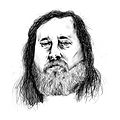 Realistic portrait of Richard Stallman copied from a free photo as derivative work