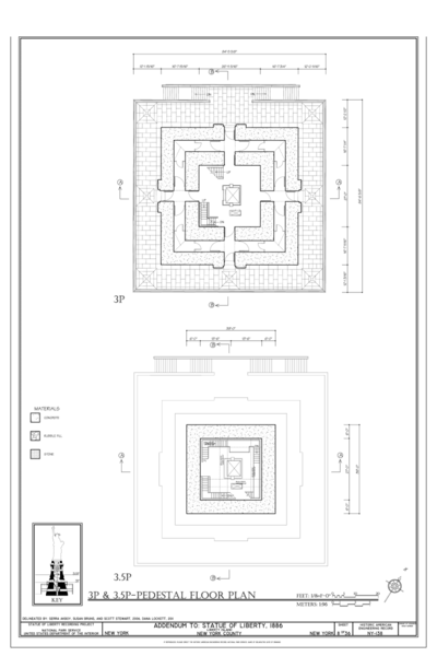 File:3P and 3.5P-Pedestal Floor Plan - Statue of Liberty, Liberty Island, Manhattan, New York, New York County, NY HAER NY,31-NEYO,89- (sheet 8 of 36).png