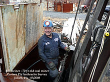 Seventy-year-old miner emerging from his coal mine in eastern Pennsylvania. 70 yr old miner.jpg