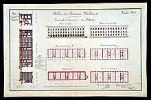 1829 - Caserne B (Atlas des bâtiments militaires des places de France, Brest).