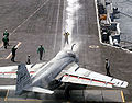 An A-6E Intruder takes up position to launch aboard USS Enterprise