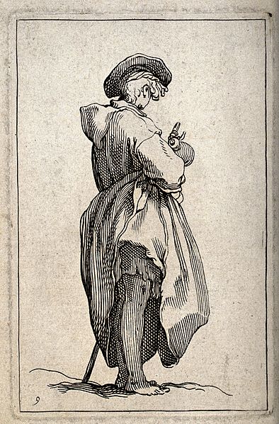 File:A woman dressed in rags, possibly a beggar, standing barefoo Wellcome V0020328.jpg