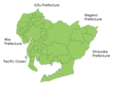 Ayçi prefekturasının xəritəsi