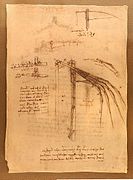 Design for a flying machine, Codex Atlanticus f.844r is a drawing by Leonardo da Vinci.