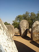 Menhirs at the Almendres Cromlech, Évora, Portugal