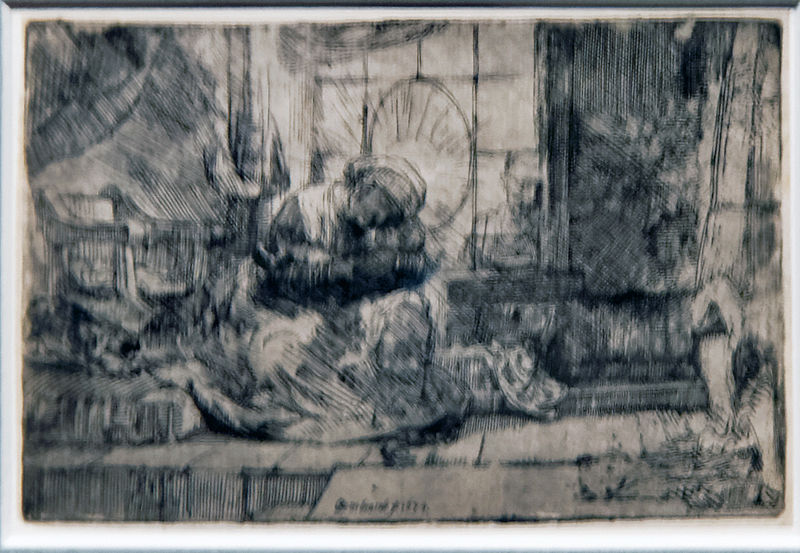 File:Amsterdam - Rijksmuseum - Late Rembrandt Exposition 2015 - The Holy Family with a Cat 1644 A.jpg