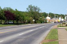 Many of Razorback Transit's routes utilize Martin Luther King Jr. Boulevard (Arkansas Highway 180), a main east-west artery in Fayetteville, Arkansas. Arkansas 180.jpg