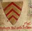 Arms of Richard, count of Clare referring to his knighting.png