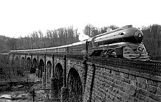 The Royal Blue on the Thomas Viaduct, Relay, Maryland, in 1937 B&O Royal Blue in 1937.jpg