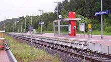 Bahnsteig des Enkenbacher Bahnhofs
