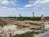 Baustelle der Zeelink-Pipeline bei Kaarst-Büttgen (Frühjahr 2020)