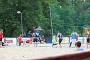 Deutsch: Beachhandball Europameisterschaften 2019 (Beach handball Euro); Tag 3: 4. Juli 2019 – Männer, Platzierungsrunde Gruppe III, Italien-Montenegro 2:0 (22:15, 18:7) English: Beach handball Euro; Day 3: 4 July 2019 – Men Consolation Round Group III – Italy-Montenegro 2:0 (22:15, 18:7)