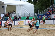 Deutsch: Beachhandball Europameisterschaften 2019 (Beach handball Euro); Tag 6: 7. Juli 2019 – Männerfinale, Dänemark-Norwegen 2:0 (25:18, 19:16) English: Beach handball Euro; Day 6: 7 July 2019 – Men's Final – Denmark-Norway 2:0 (25:18, 19:16)