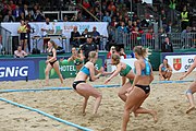 Deutsch: Beachhandball Europameisterschaften 2019 (Beach handball Euro); Tag 6: 7. Juli 2019 – Frauenfinale, Dänemark-Ungarn 2:0 (18:12, 23:22) English: Beach handball Euro; Day 6: 7 July 2019 – Women's Final – Denmark-Hungary 2:0 (18:12, 23:22)