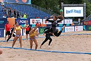 Deutsch: Beachhandball Europameisterschaften 2019 (Beach handball Euro); Tag 3: 4. Juli 2019 – Frauen, Hauptrunde Gruppe II, Deutschland-Spanien 1:2 (18:24, 24:14, 8:9) English: Beach handball Euro; Day 3: 4 July 2019 – Women Main Round Group II – Germany-Spain 1:2 (18:24, 24:14, 8:9)