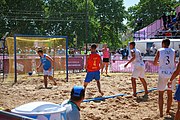 Deutsch: Beachhandball bei den Olympischen Jugendspielen 2018 in Buenos Aires; Tag 7, 13. Oktober 2018; Jungen, Halbfinale – Spanien-Kroatien 2:1 English: Beach handball at the 2018 Summer Youth Olympics in Buenos Aires at 13 October 2018 – Boys Semifinal – Spain-Croatia 2:1 Español: Handball de playa en los Juegos Olimpicos de la Juventud Buenos Aires 2018 en 13 de octubre de 2018 – Semifinales de chicos - España-Croacia 2:1